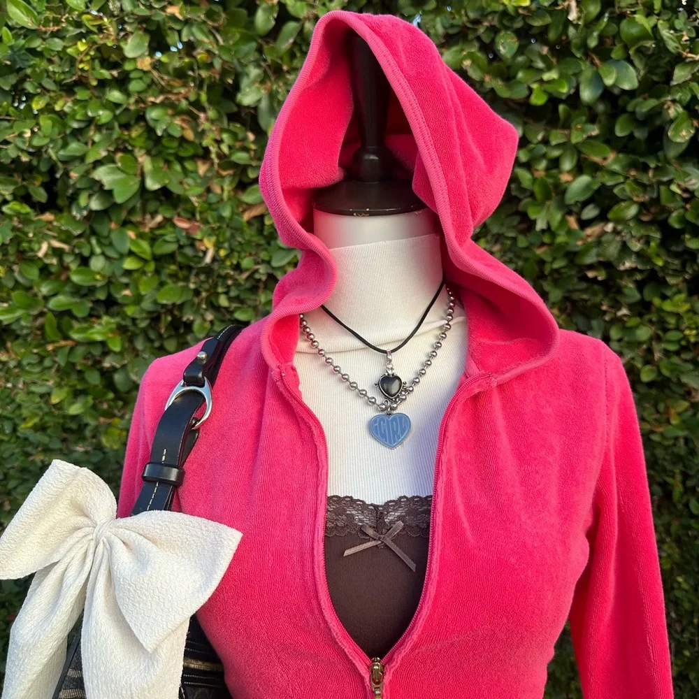 ✨2000’s Juicy Couture hot Pink zip up - Picture 2 of 7